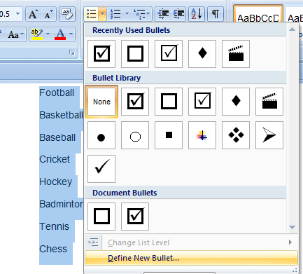 insert box in check box word