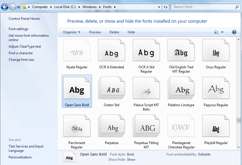 install fonts on your PC