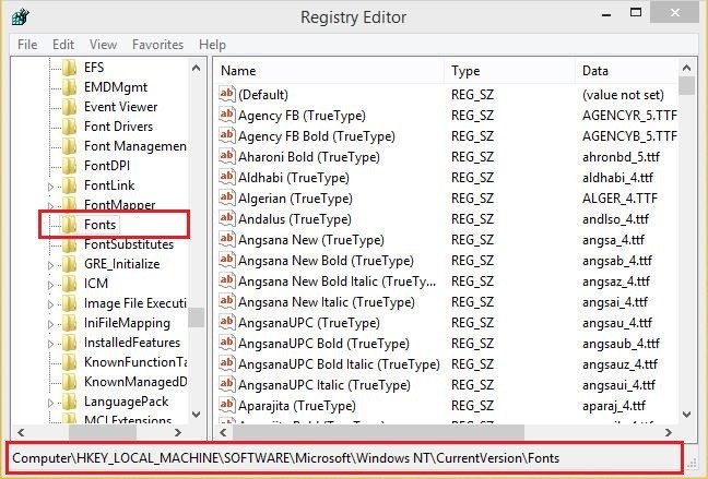 Registry Font Hive