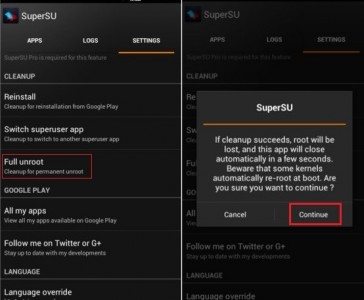 unroot your Android device