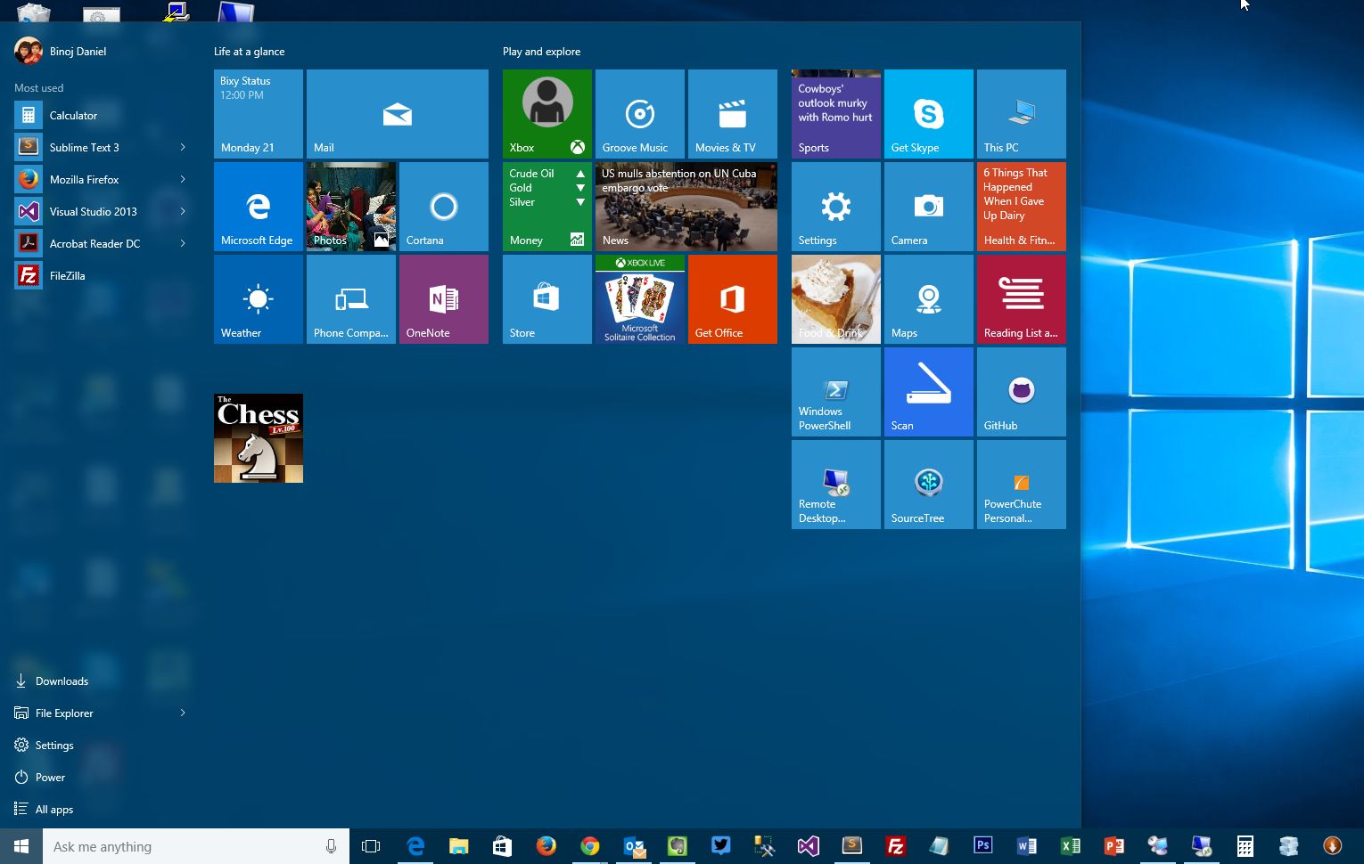 windows 10 start menu