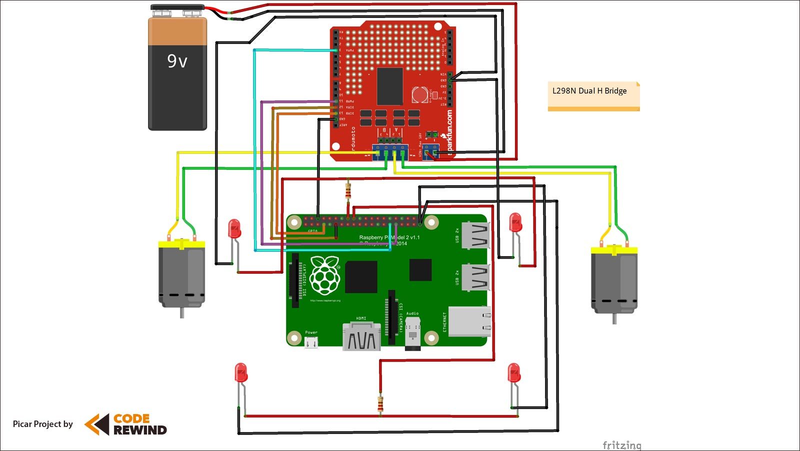 Raspberry Pi WiFi Car Wiring