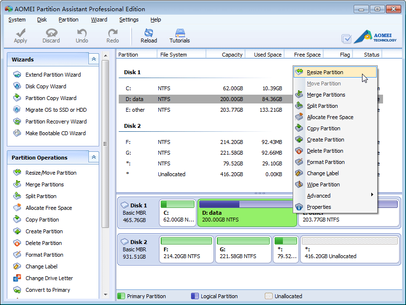 aomei partition assistant pro free review