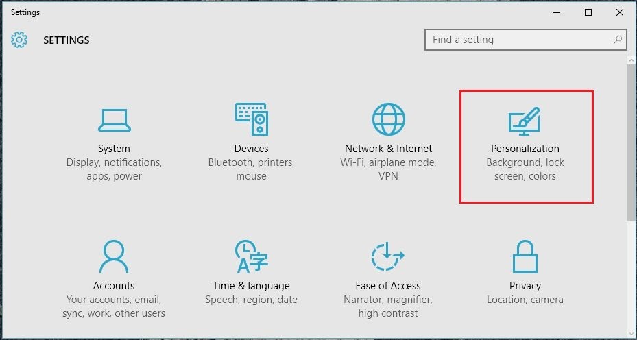 Windows 10 Personalization