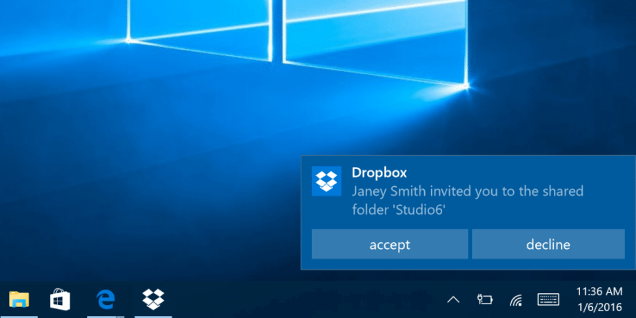 Dropbox App for Windows 10 