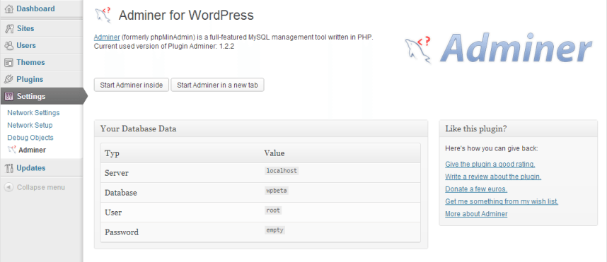 wordpress admin plugins