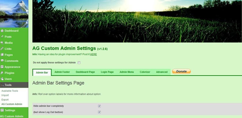 wordpress admin plugins