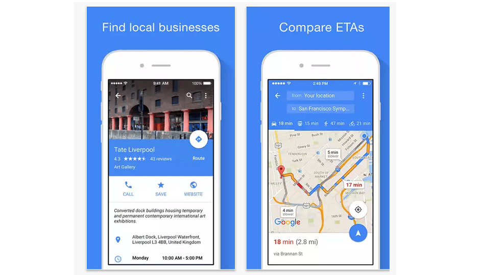 google maps for iOS