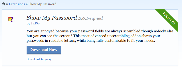 View Passwords Behind Asterisks