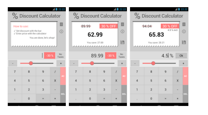 Android Discount Calculator Apps 