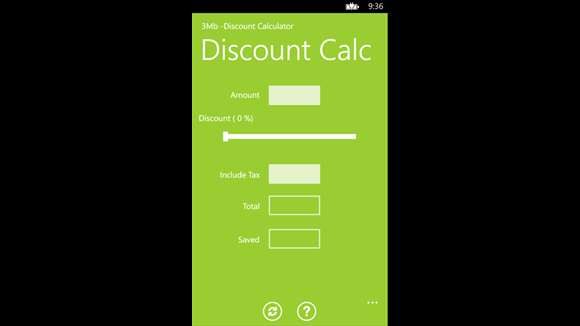 windows phone discount calculator apps