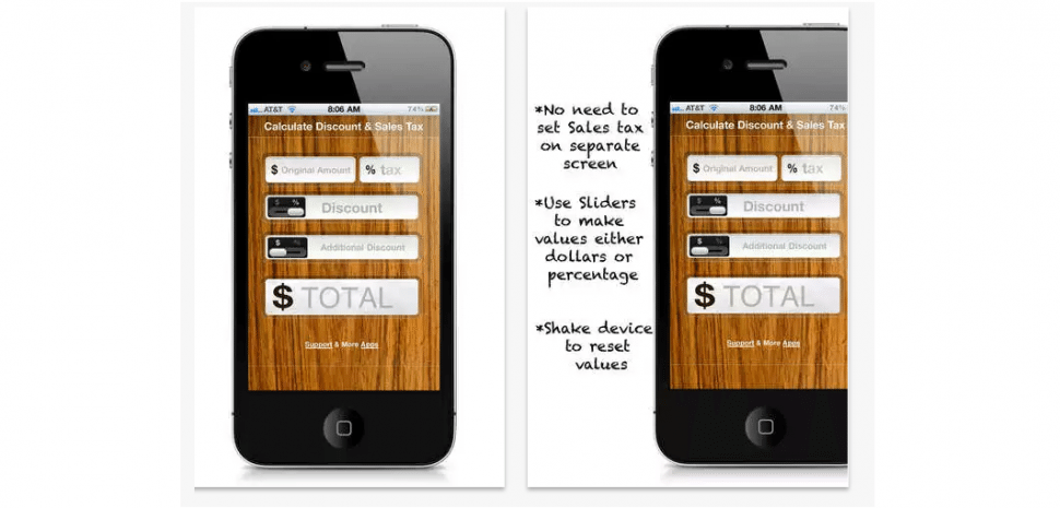 iOS discount calculator apps 