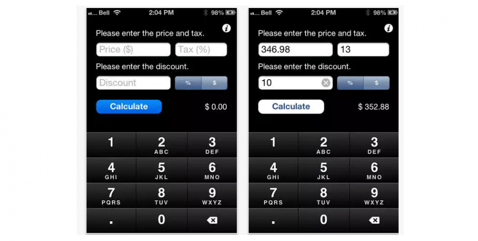 iOS discount calculator apps 