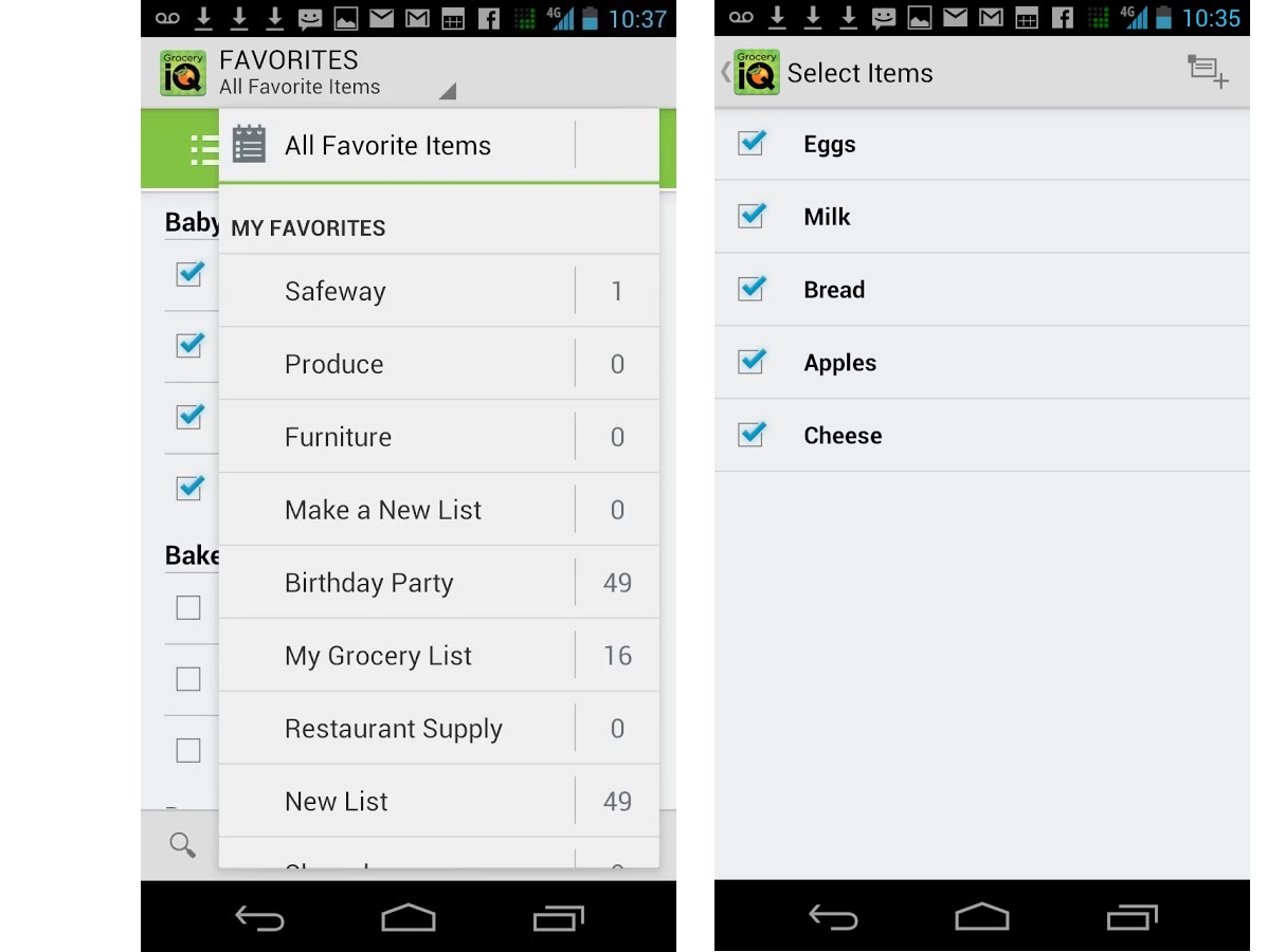 android grocery list apps 
