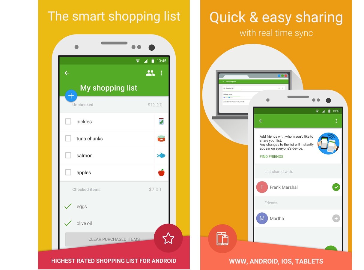 android grocery list apps 