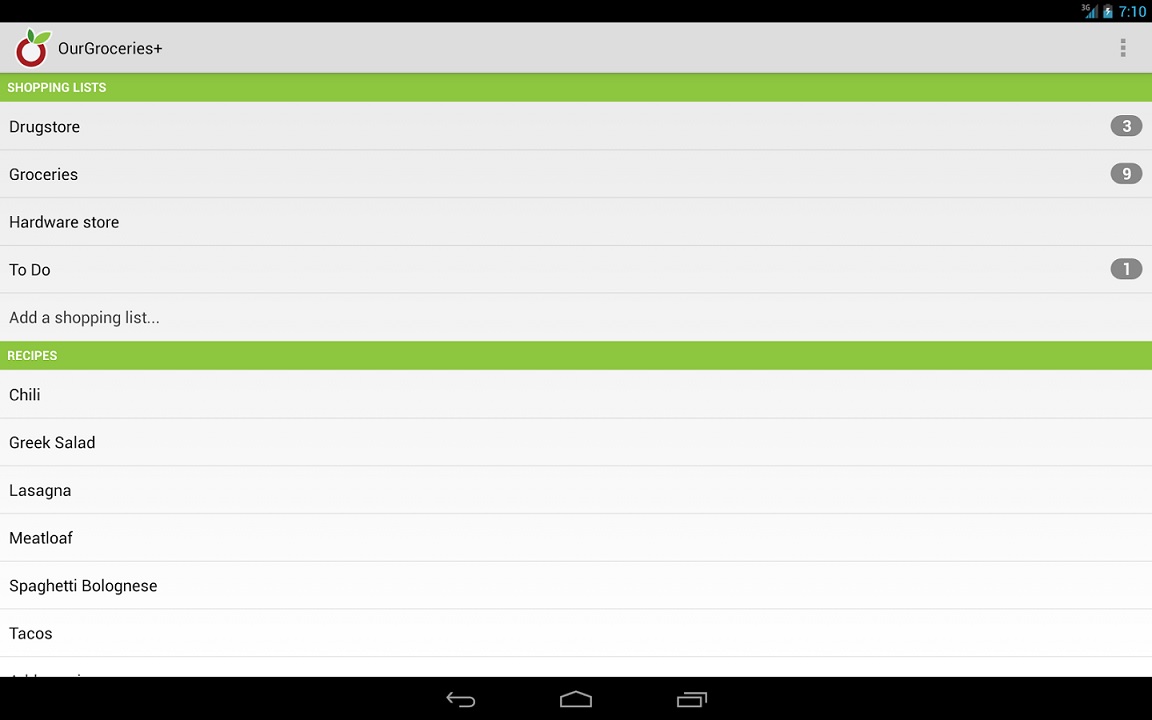 android grocery list apps 