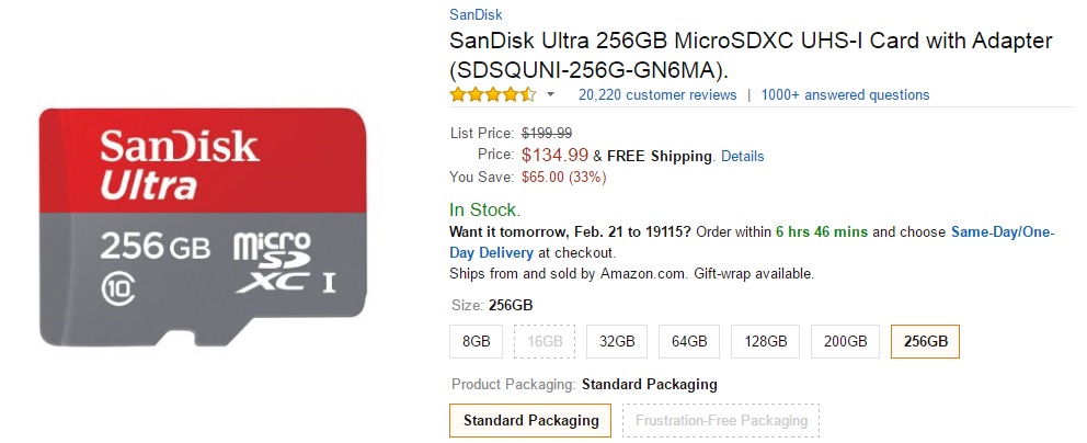 sandisk ultra microsd card