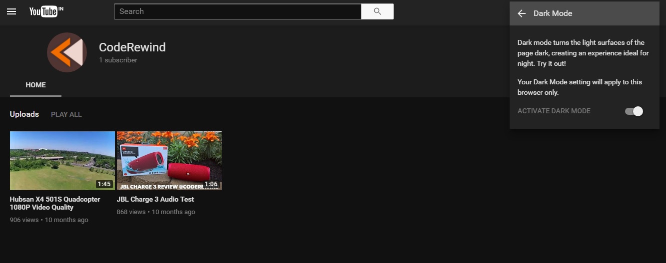 YouTube Dark Mode