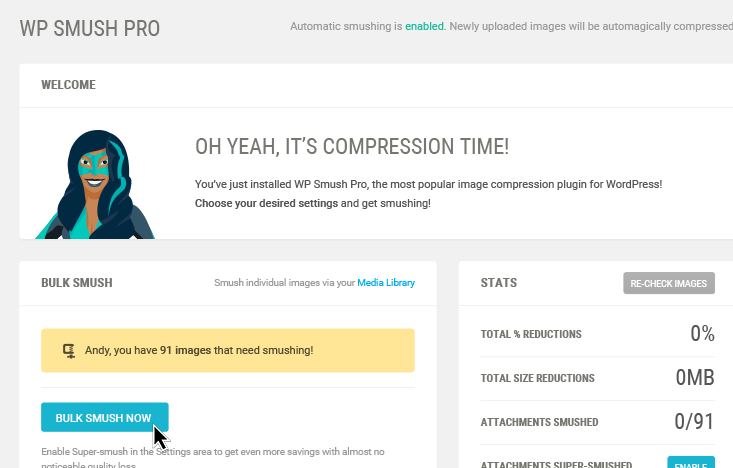 wp smush image compression wordpress plugin